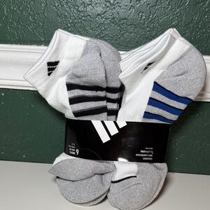 NEW! Adidas Men's Low Cut Ankle Athletic Cushioned Socks - 6 Pack